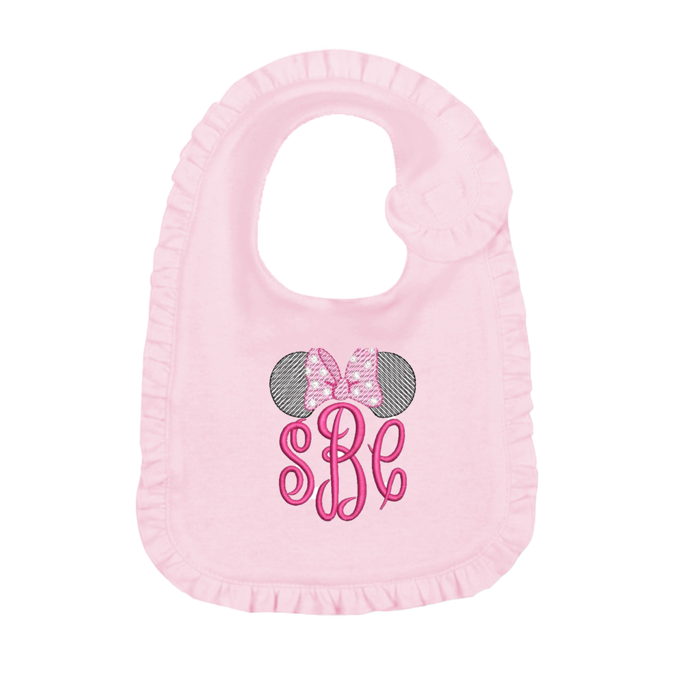 Minnie Mouse Embroidered Bib