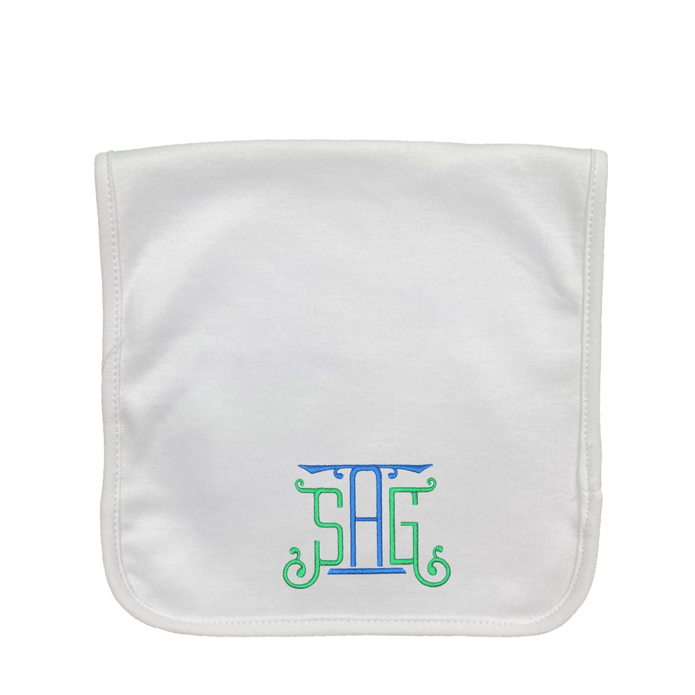 Embroidered Initials Burp Cloth