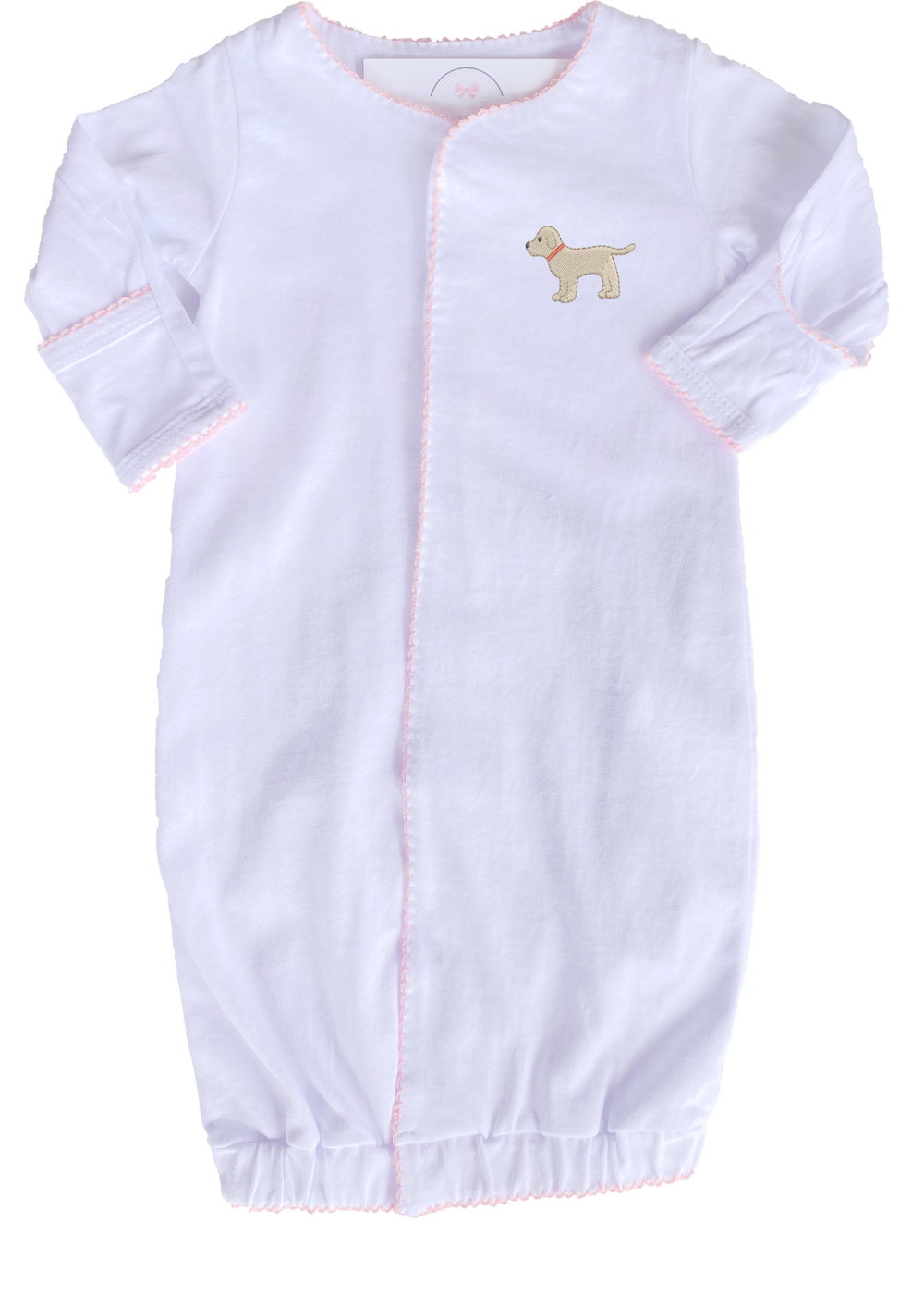 Embroidered Puppy Gown - Pink