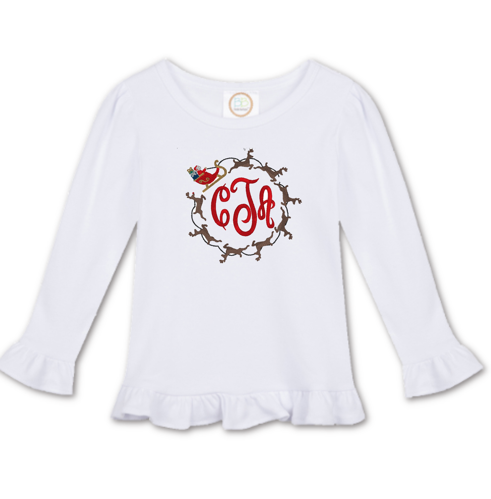 Christmas Sleigh Embroidered Shirt