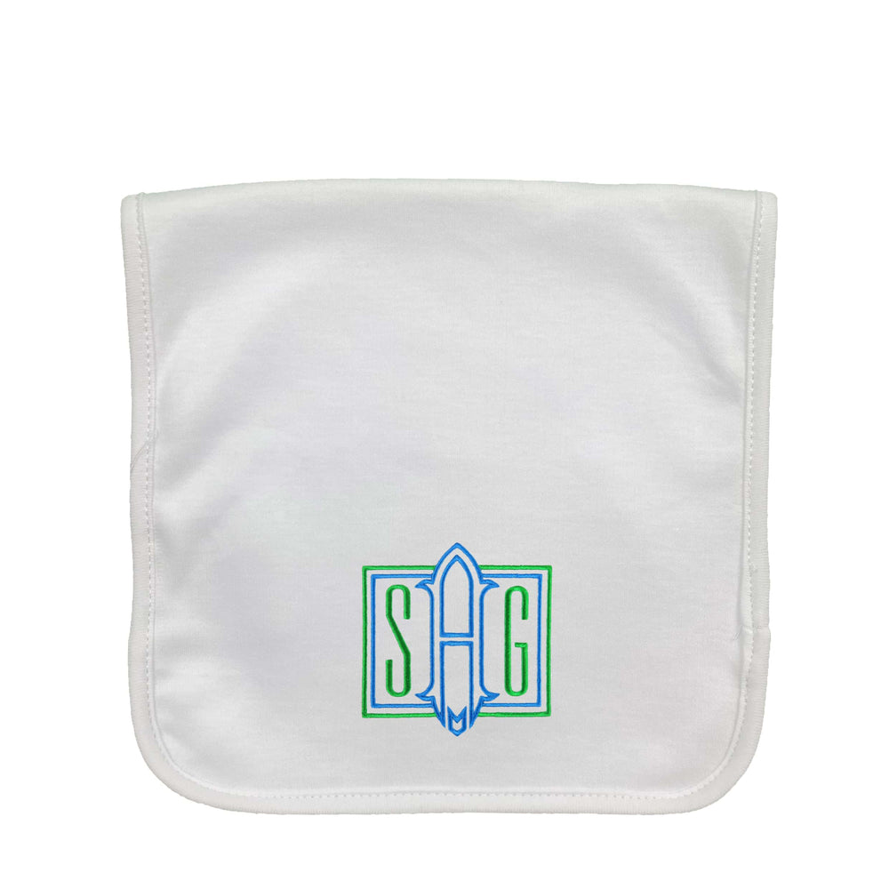 Embroidered Initials Burp Cloth